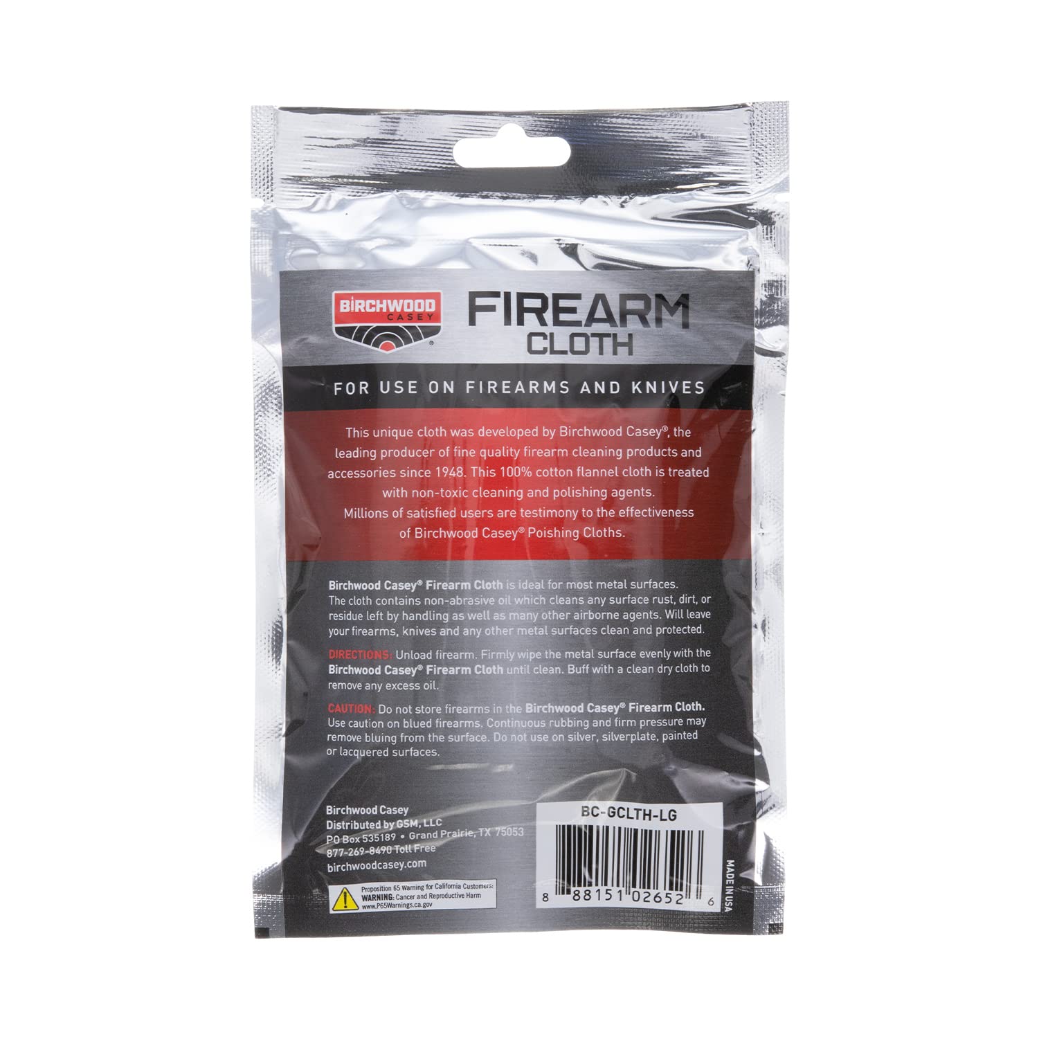 Gun Cleaning Cloth Birchwood Casey | Multi-Purpose Lightweight Treated Chamois 11"x14" Polishing Rag for Guns, Knives & Metal Surfaces