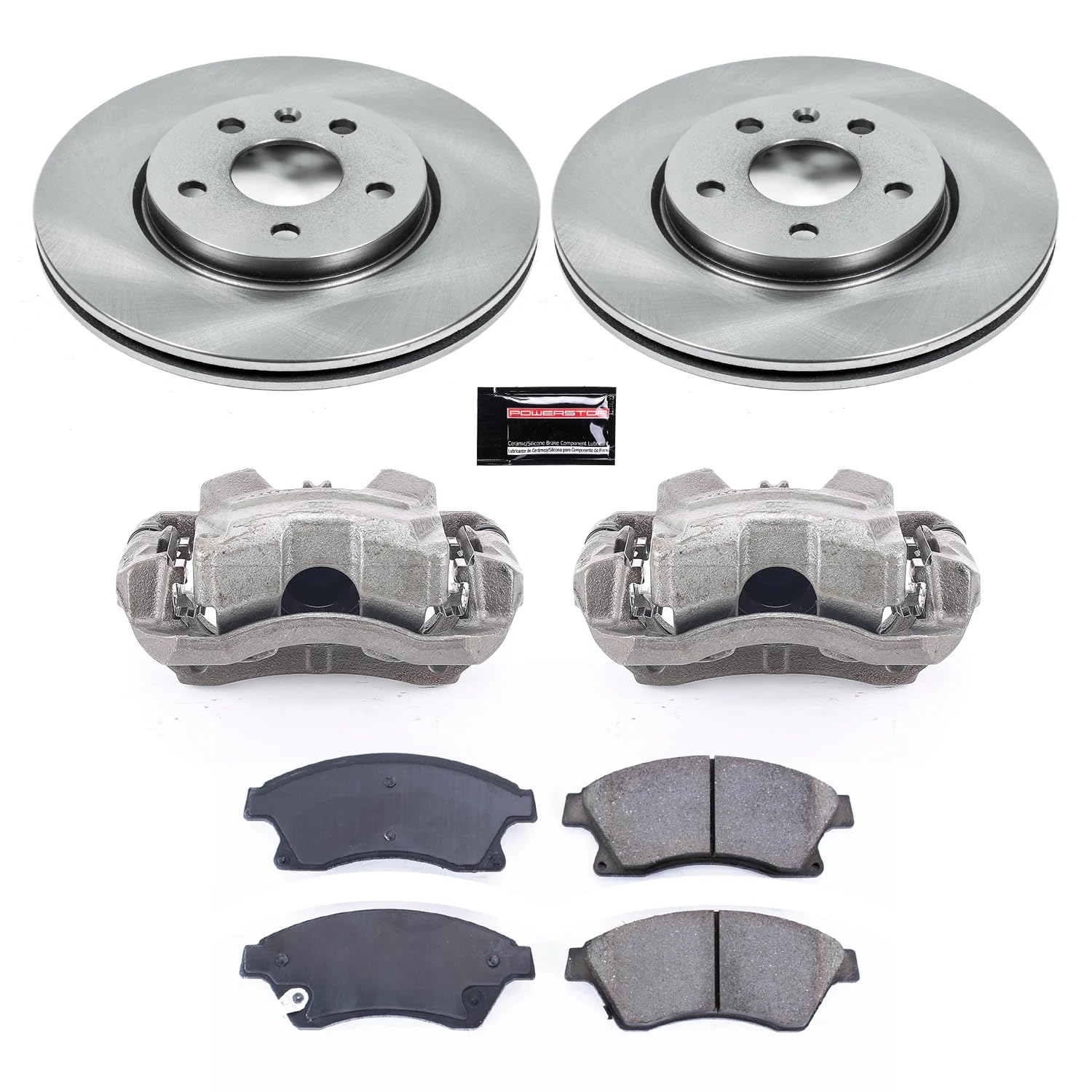 Power Stop Autospecialty KCOE5550 Front Caliper Brake Kit- Brake Rotors, Ceramic Brake Pads and Brake Calipers For Chevrolet Cruze, Chevrolet Cruze Limi, Chevrolet Sonic [Model Specific]