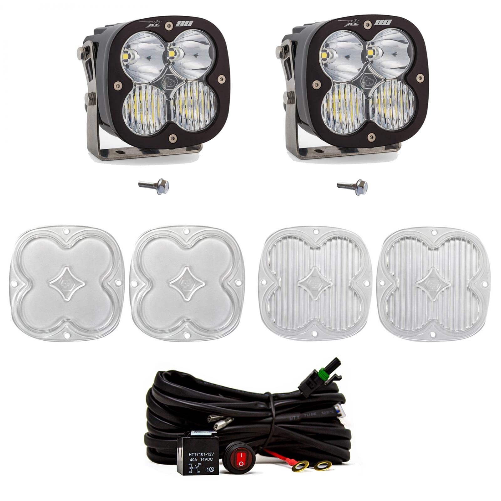 Baja Designs A-Pillar LED Light Kit XL80 for Ford Bronco 2021-2024 (Driving/Combo; Clear; Toggle Wiring)