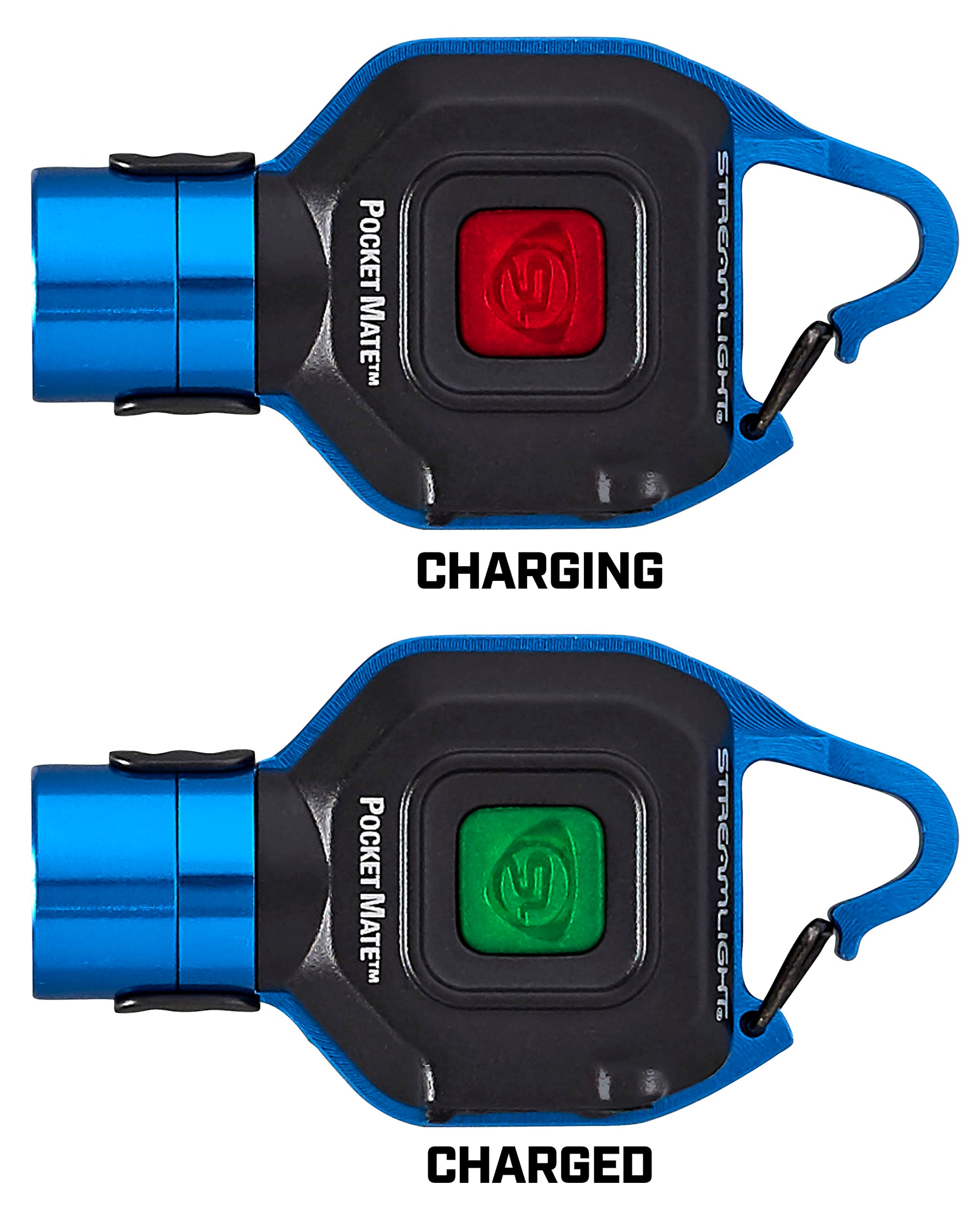 Pocket Mate Streamlight 73302 325-Lumen USB Rechargeable Pocket Keychain/Clip-on Flashlight, Blue