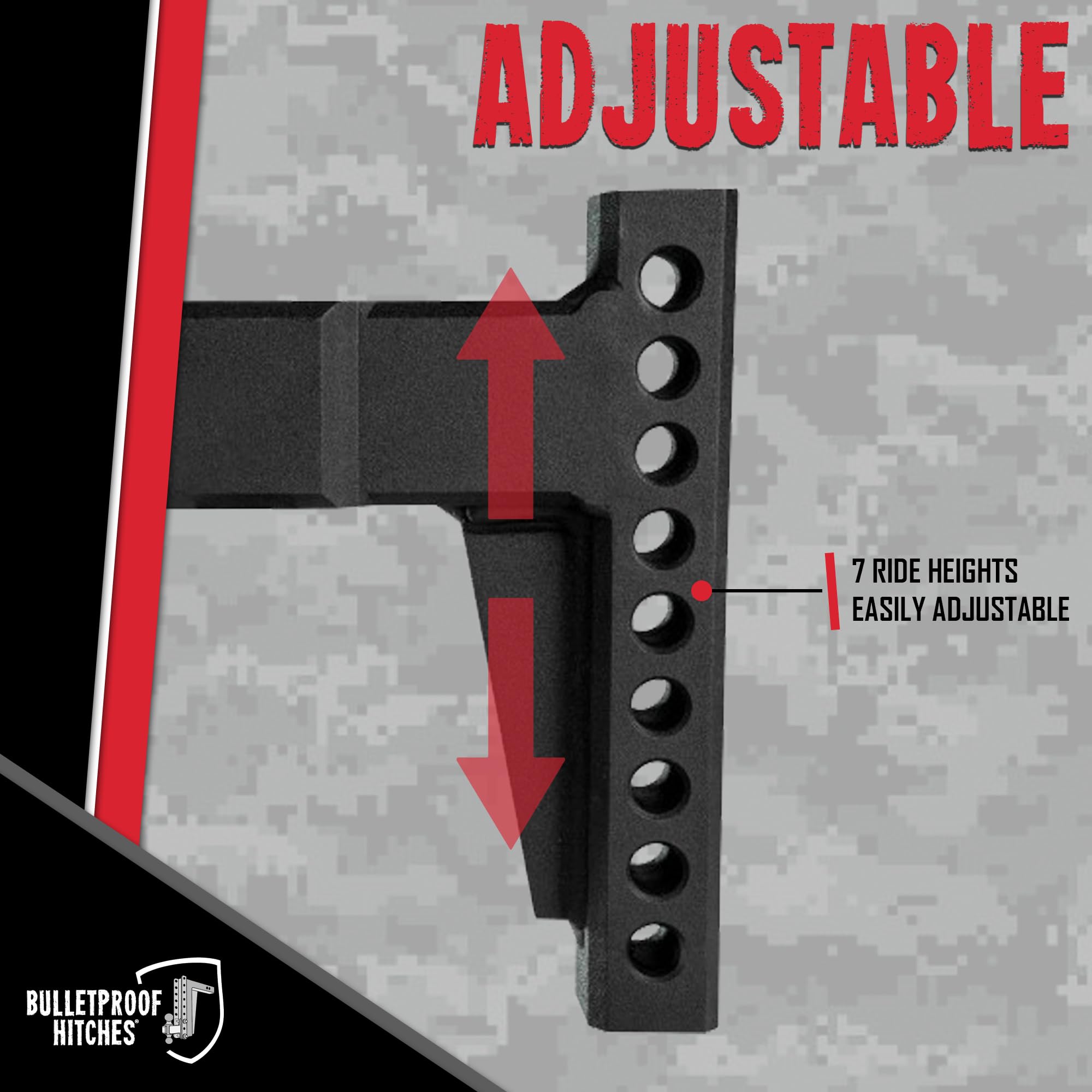 3" BulletProof Hitches Weight Distribution Shank Rated to 22,000 lbs - Weight Distribution Hitch Shank for 3" Receiver - Corrosion-Resistant, Black Powder Coat