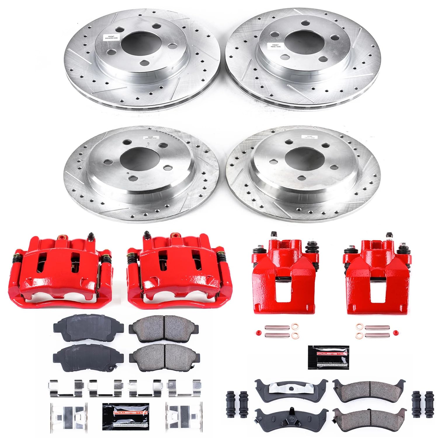 Power Stop Z23 Evolution Sport Brake Kit Front and Rear (with Calipers) For Ford Explorer 1995-2001, Mercury Mountaineer 1997-2001 [Model Specific]