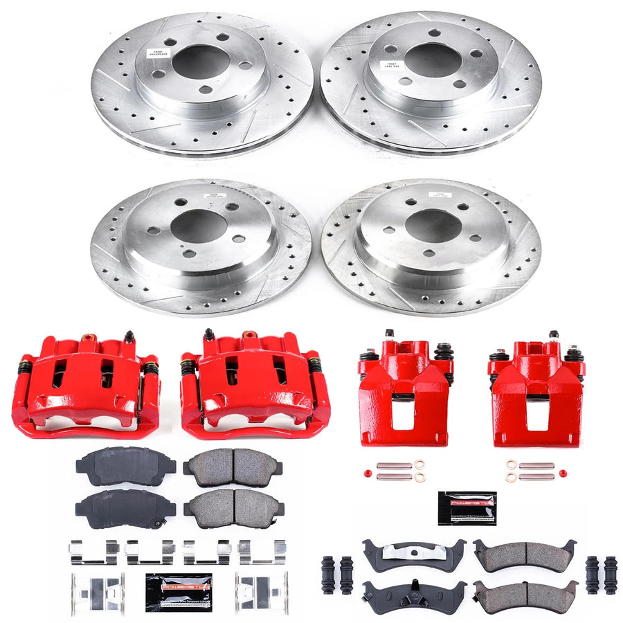 Power Stop Z23 Evolution Sport Brake Kit Front and Rear (with Calipers) For Ford Explorer 1995-2001, Mercury Mountaineer 1997-2001 [Model Specific]