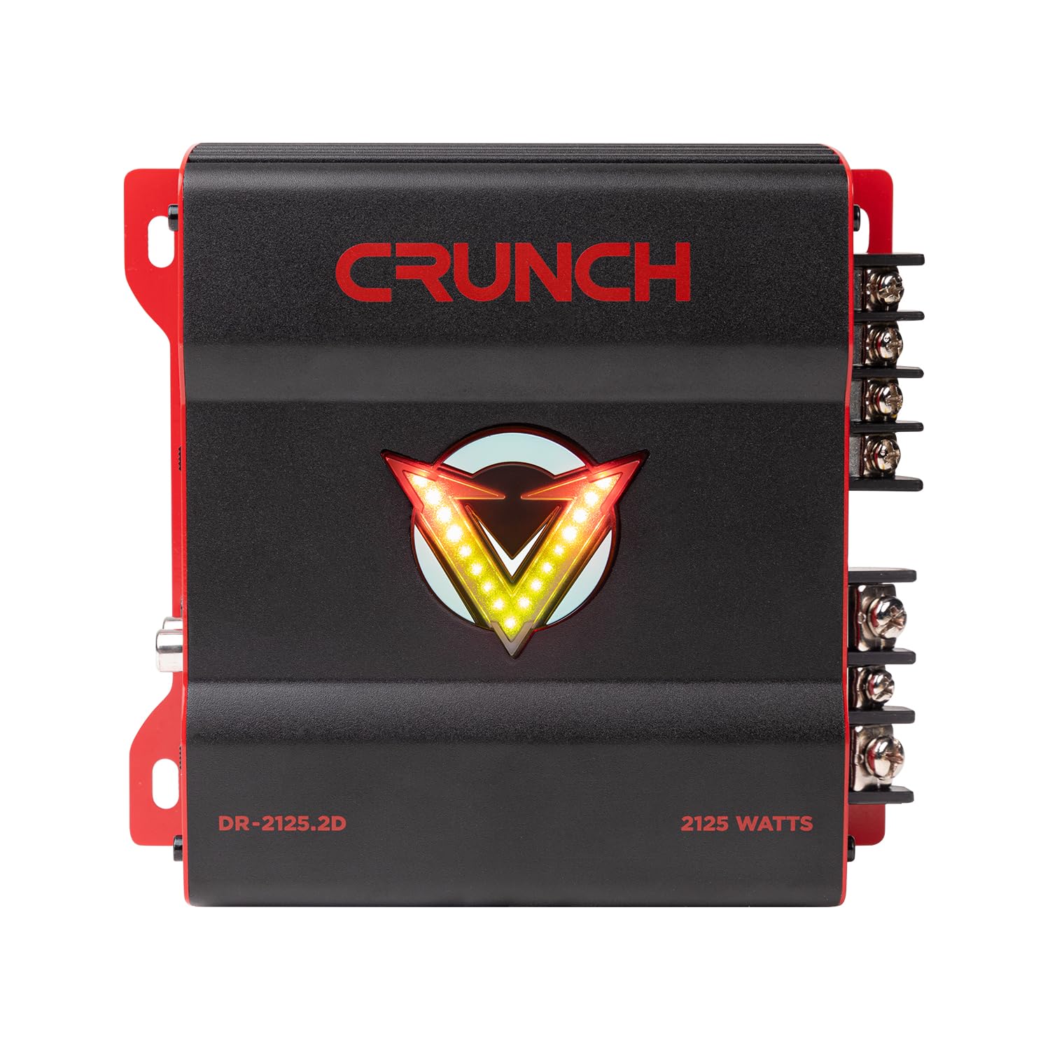 2125W Crunch 2 Channel Car Audio Subwoofer Amplifier with Adjustable Crossovers, Bass Knob & Remote, LED VU-Meter, QTD Cooling and PWM Power Supply