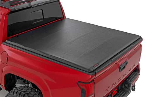 Soft Roll Up Rough Country Truck Bed Tonneau Cover for Toyota Tacoma (2024-2026) - Fits 5' (60") Bed, Weather-Resistant Roll Up Bed Cover