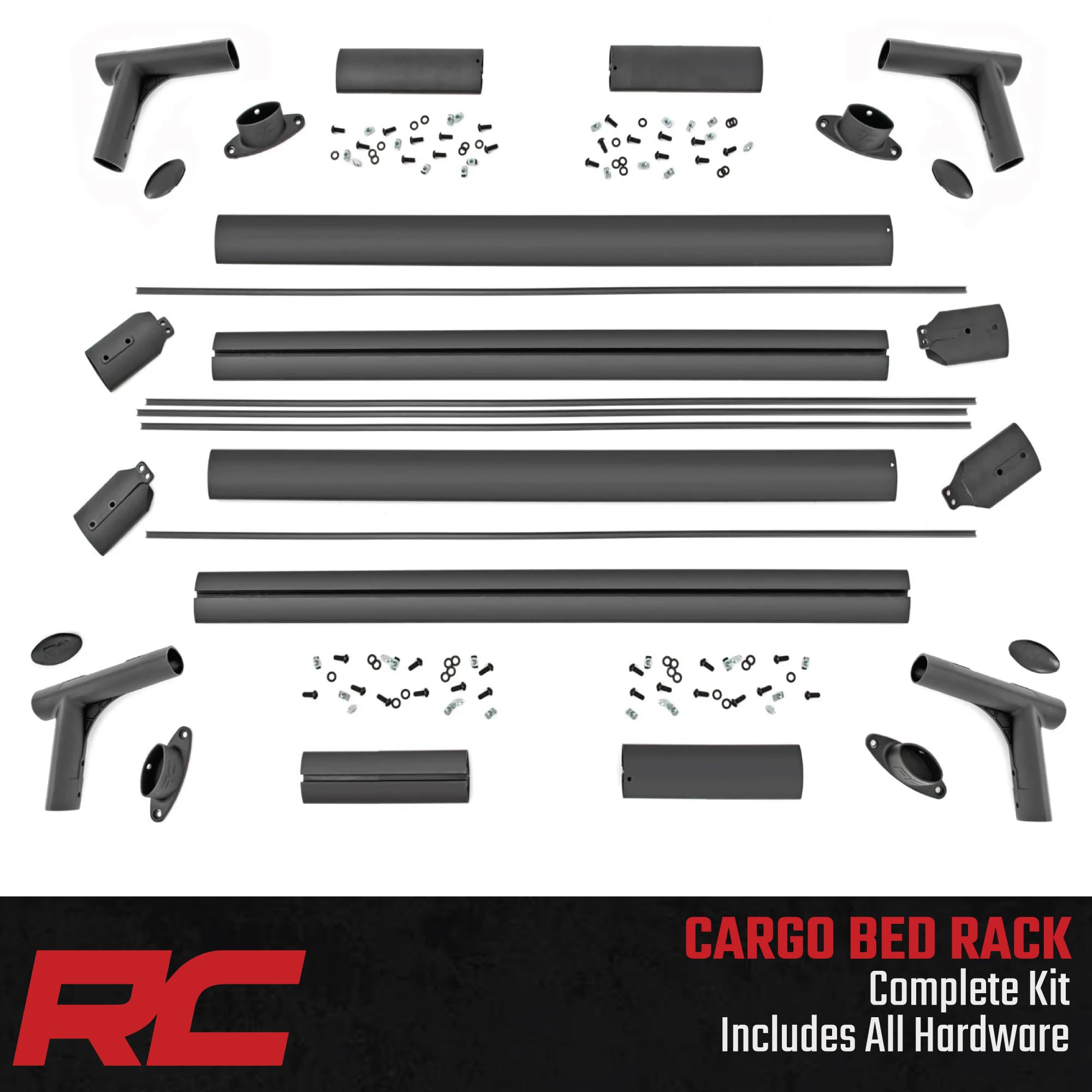 Rough Country Half-Height Bed Rack for Tacoma Toyota (2005-2023) - Modular Aluminum Truck Rack for Bikes, Tools, Camping & Recovery Gear