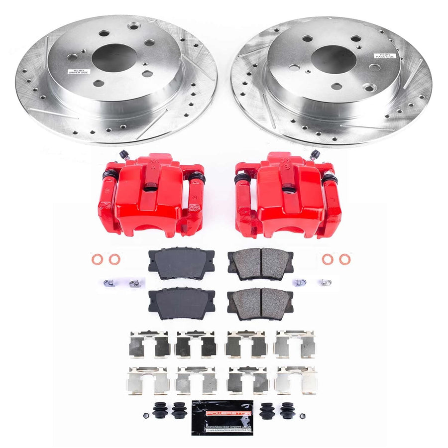 Z23 Evolution Power Stop KC4670 Rear Brake Caliper Kit-Brake Rotors, Carbon-Fiber Ceramic Brake Pads, Calipers