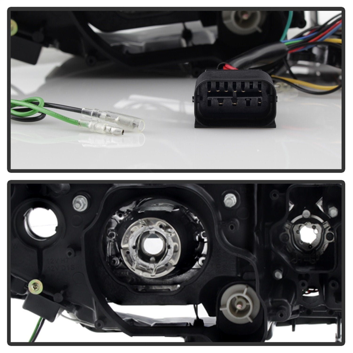 BMW E90 3-Series 06-08 4DR Spyder 5083432 Projector Headlights - Halogen Model Only (Not Compatible with Xenon/HID Model) - LBDRL - Black