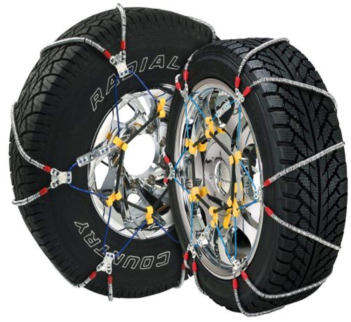 SZ429 SCC Super Z6 Cable Tire Chain for Passenger Cars, Pickups, and SUVs - Set of 2,Silver