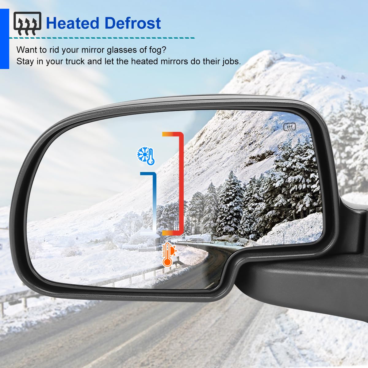 Left Driver Side Power Adjust Heated Mirror SPEC-D TUNING Compatible with 2003-2006 Chevy Silverado/GMC Sierra