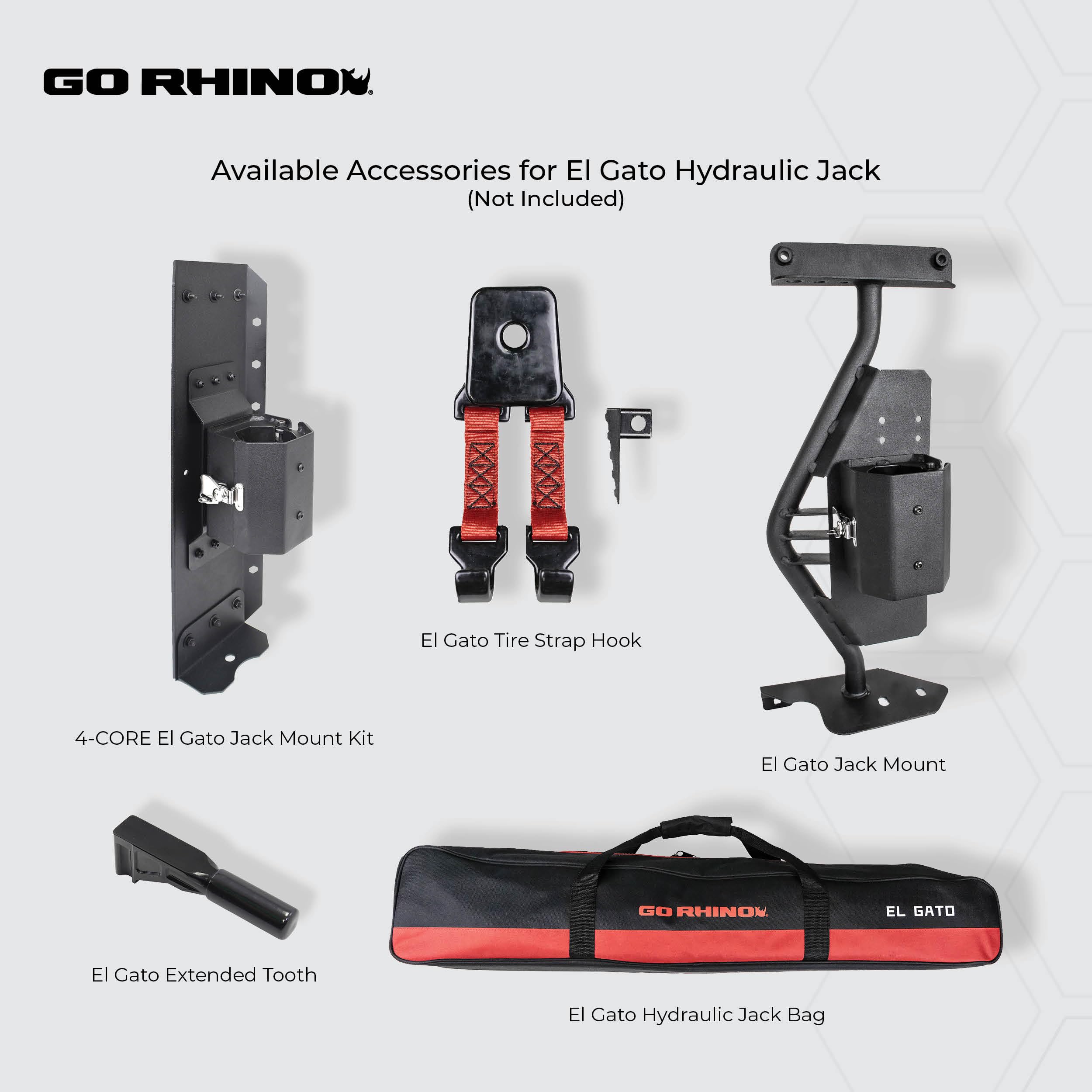 Go Rhino El Gato Hydraulic Jack EG1 - Extended Tooth | Aluminum, Black | XG-RJ50020B