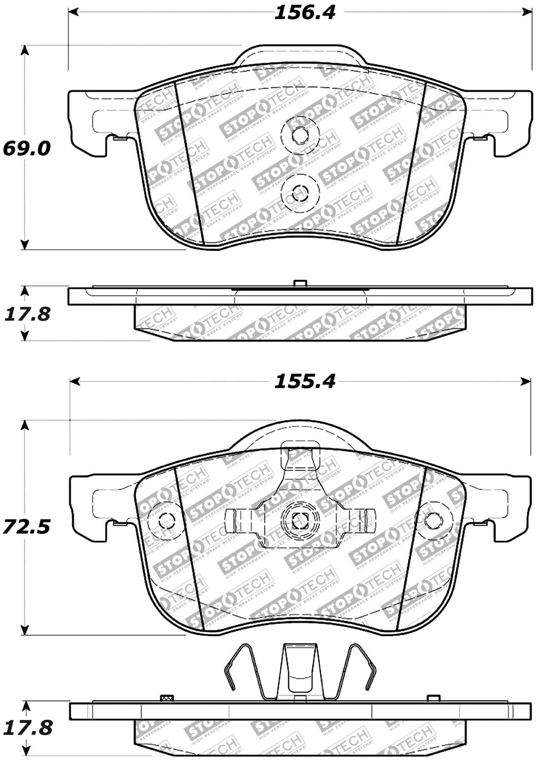 Brake Pads StopTech 305.07940 Street Select with Hardware