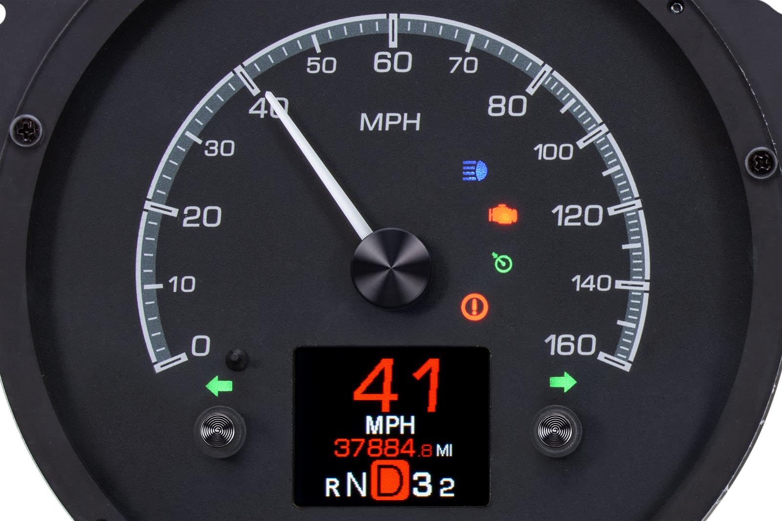 Dakota Digital HDX-68C-VET-K Analog Gauge System Compatible with 1968-77 Chevy Corvette Black Alloy