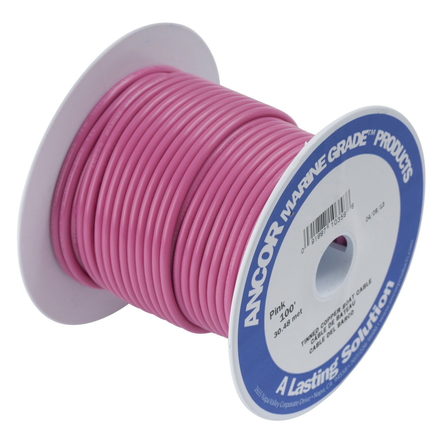 Marine Grade Ancor 106610 Electrical Primary Tinned Copper Boat Wiring (12-Gauge, Pink, 100-Feet)