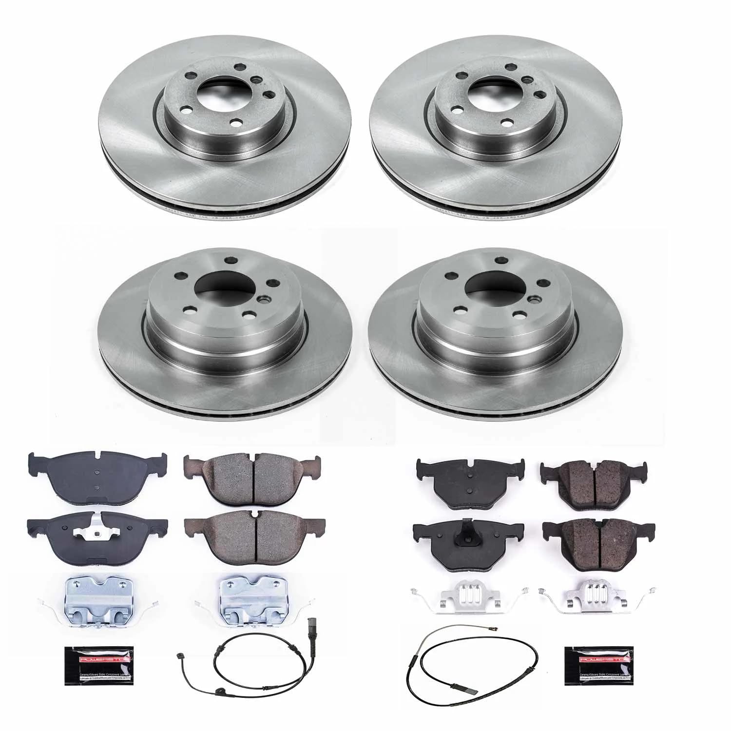 Power Stop KOE7996 Front and Rear Replacement Brake Kit-OE Brake Rotors & Ceramic Brake Pads For BMW X5 2011-2013, 2016-2018 [Model Specific]