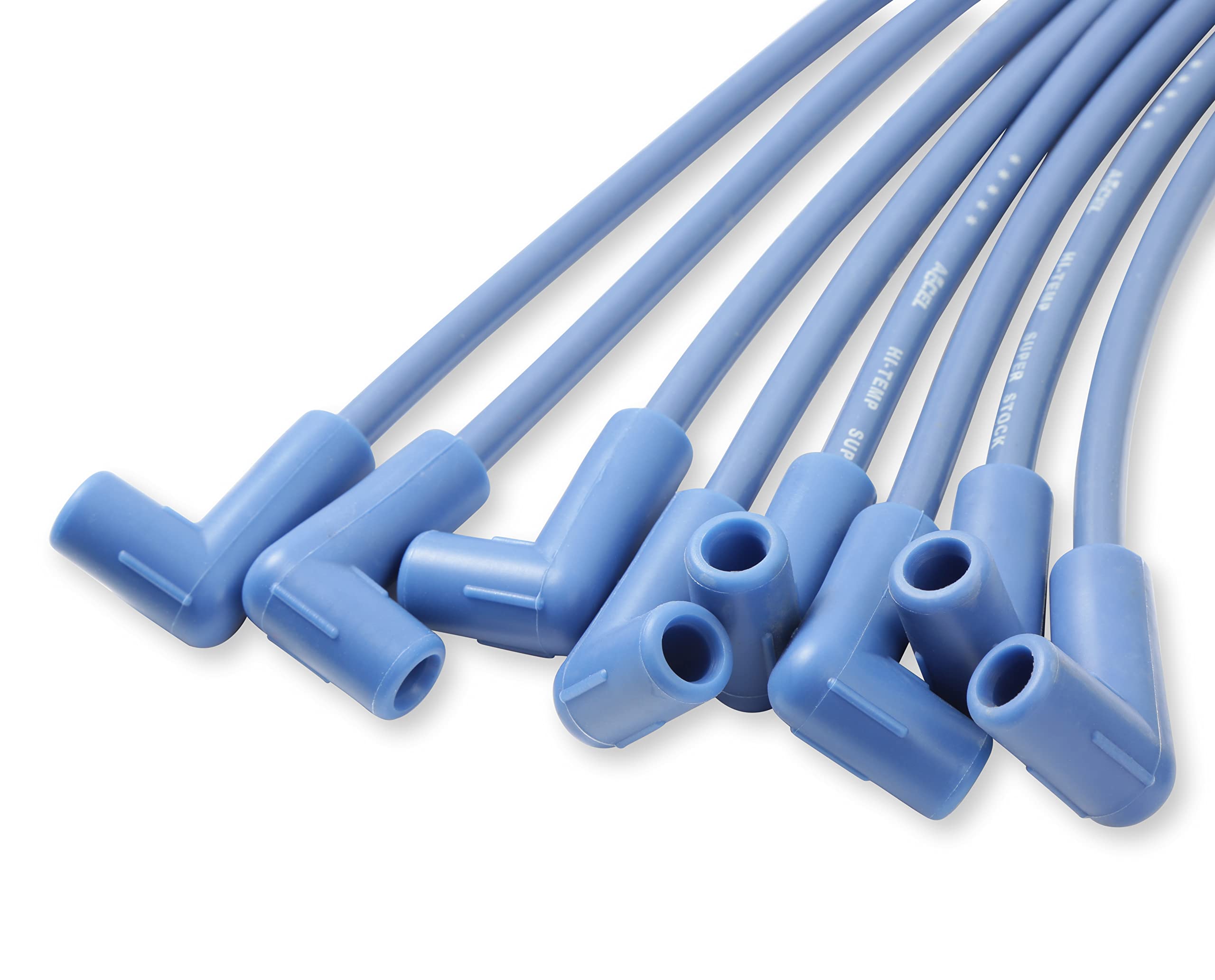 Spark Plug Wire Set- ACCEL 4041B 8mm - Blue Wire with Blue 90 Degree Boots