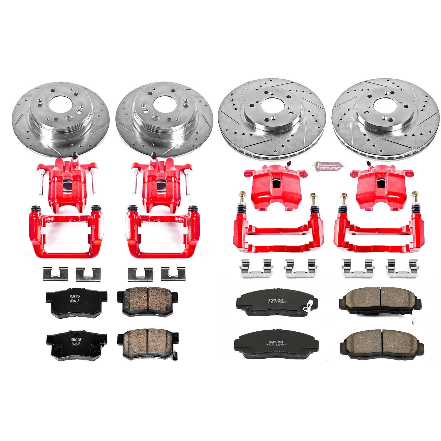1-Click Performance Brake Kit Power Stop (KC2295) with Calipers For Acura TL 1999-2003 [Model Specific]