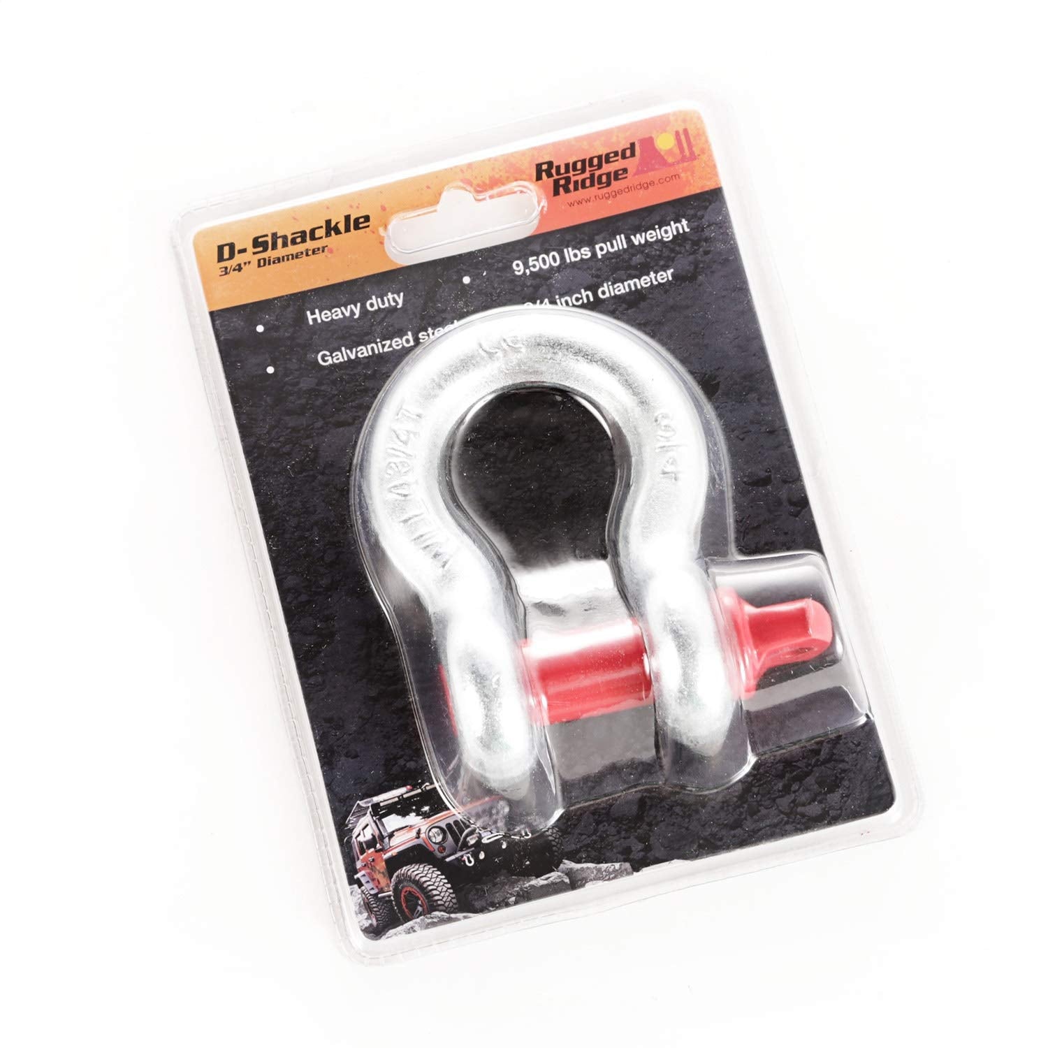 D-Ring Shackle, Rugged Ridge, 3/4 inch, 9500 Lb, Galvanized | 11235.16