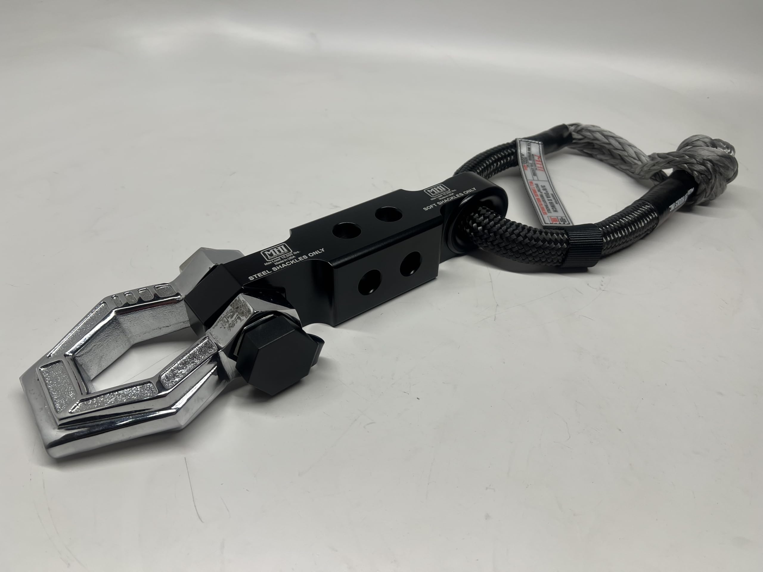 Dual-Sided Hydra Hitch – Recovery Hitch | Soft & Steel Shackle Compatible | 2" Receiver | 7075 Aircraft-Grade Aluminum | Rated 15,000 lbs. Per Side