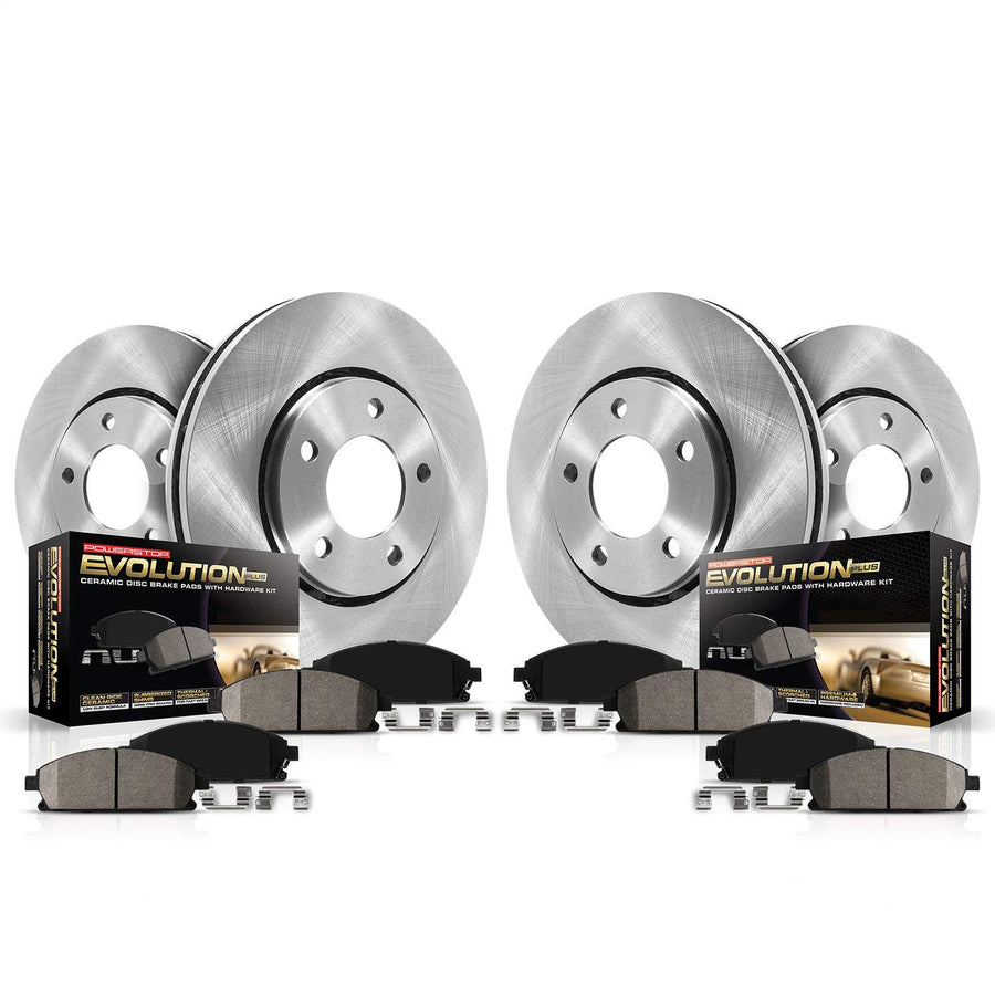 Power Stop Autospecialty KOE4432 Front and Rear Replacement Brake Kit-OE Brake Rotors & Ceramic Brake Pads