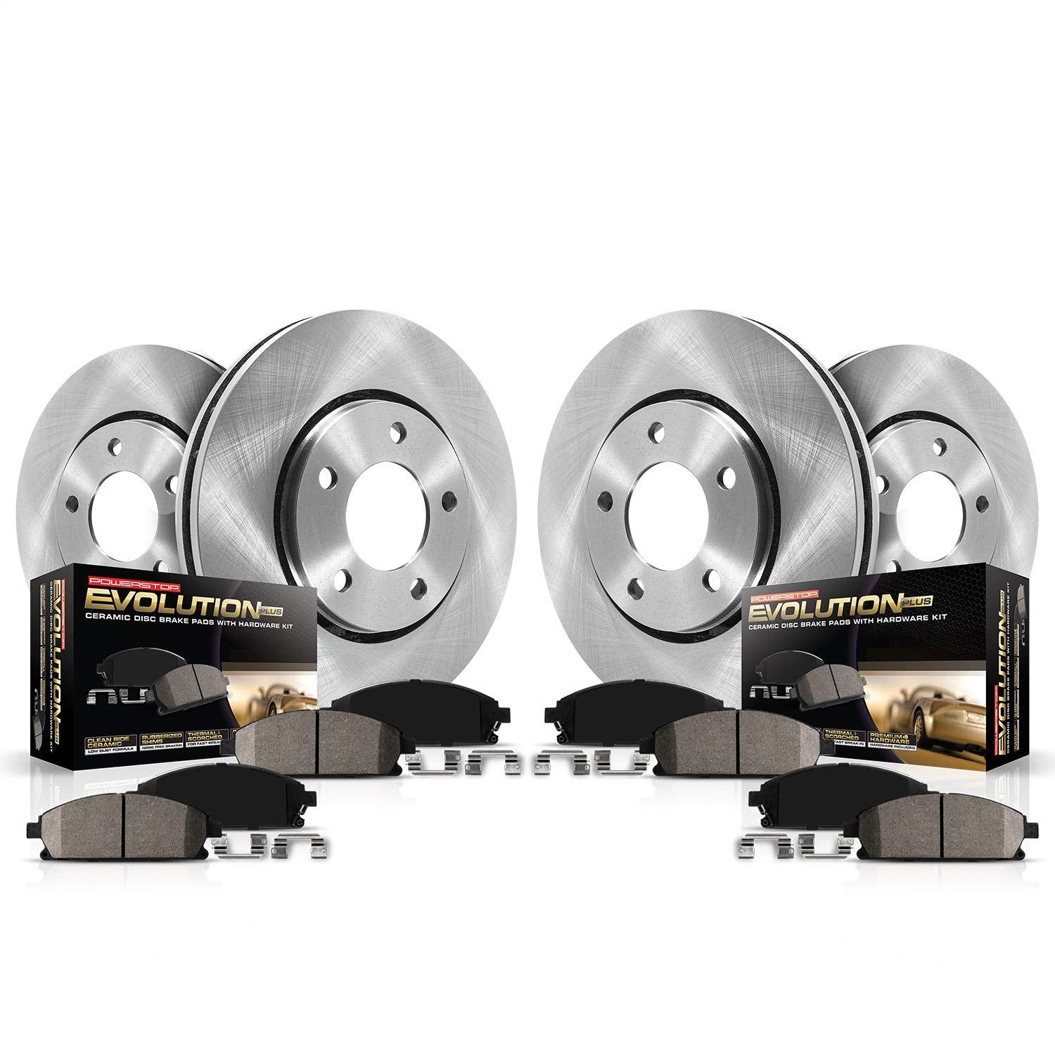 Power Stop Autospecialty Front and Rear Brake Kit-OE Replacement Brake Rotors & Ceramic Brake Pads