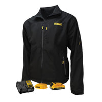 DEWALT Men's Heated Standard Soft Shell Structured Jacket with Battery Black Size L