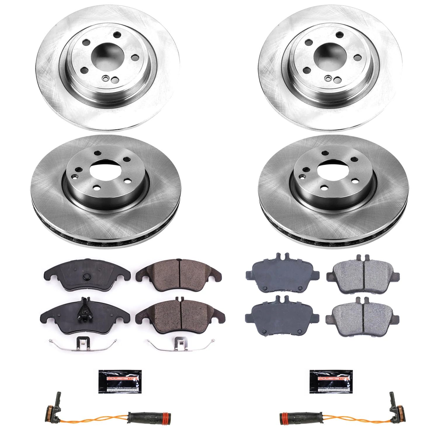 Brake Kit PowerStop For SLC300 2017-2020, SLK300 2016 [Model Specific] - Autospecialty Front and Rear OE Disc Rotors & Ceramic Brake Pads Replacement, KOE8056