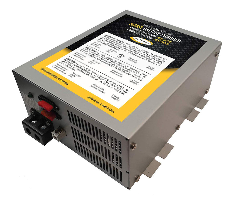 Go Power Smart RV Converter Charger Battery - 3-Stage, Lithium-Compatible Power Converter for RV Batteries - Extends Deep-Cycle Battery Life - High Continuous Output (100 Amp) for 12-Volt Loads