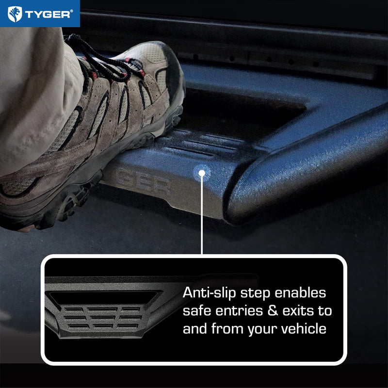 Running Board Tyger Auto Lander Compatible with 2019-2026 Ford Ranger | Supercrew Cab | TG-LD2F60358 | Drop Step Side Step Rail Nerf Bars