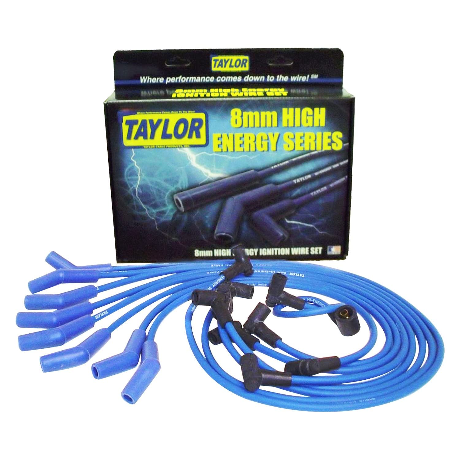 Blue Taylor Cable 64604 8mm High Energy Spark Plug Custom Wire Set