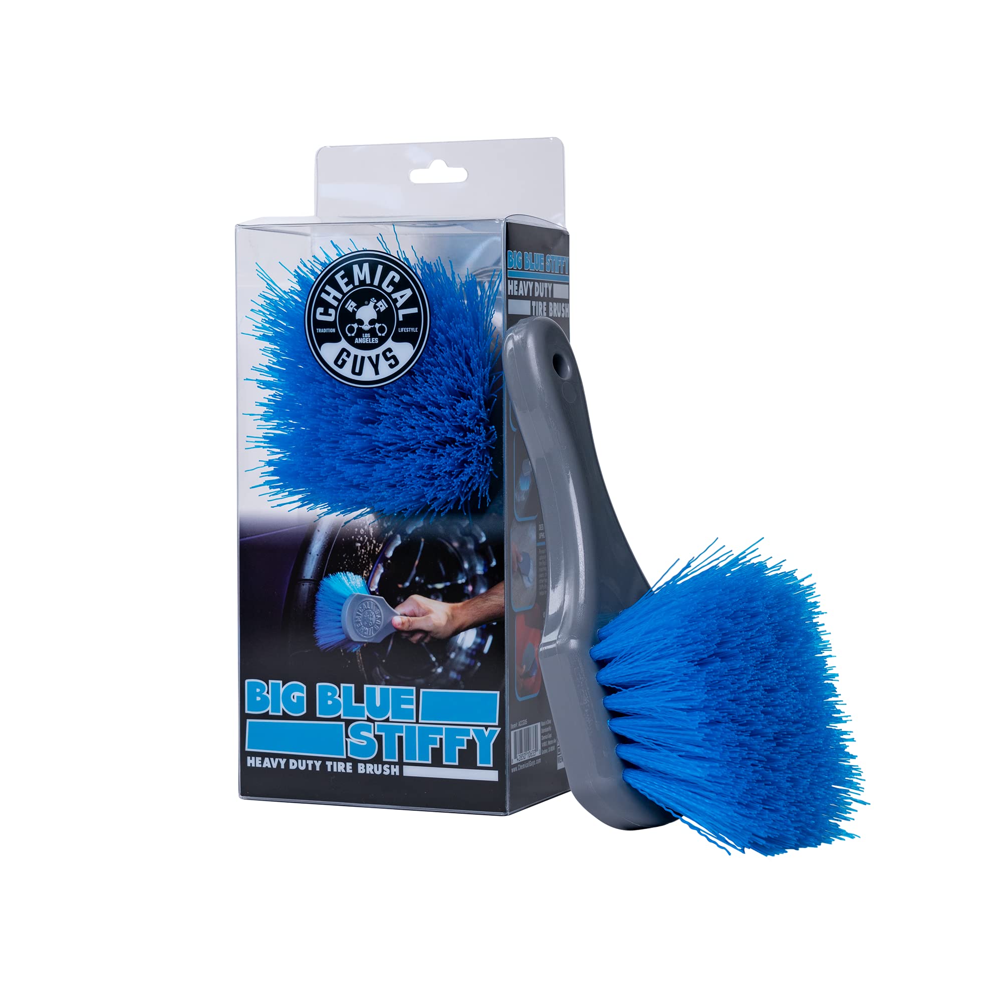 Chemical Guys Big Blue Stiffy ACCG05 Heavy Duty Tire & Upholstery Cleaning Brush, (Safe for Cars, Trucks, SUVs, RVs, Motorcycles, & More) Blue