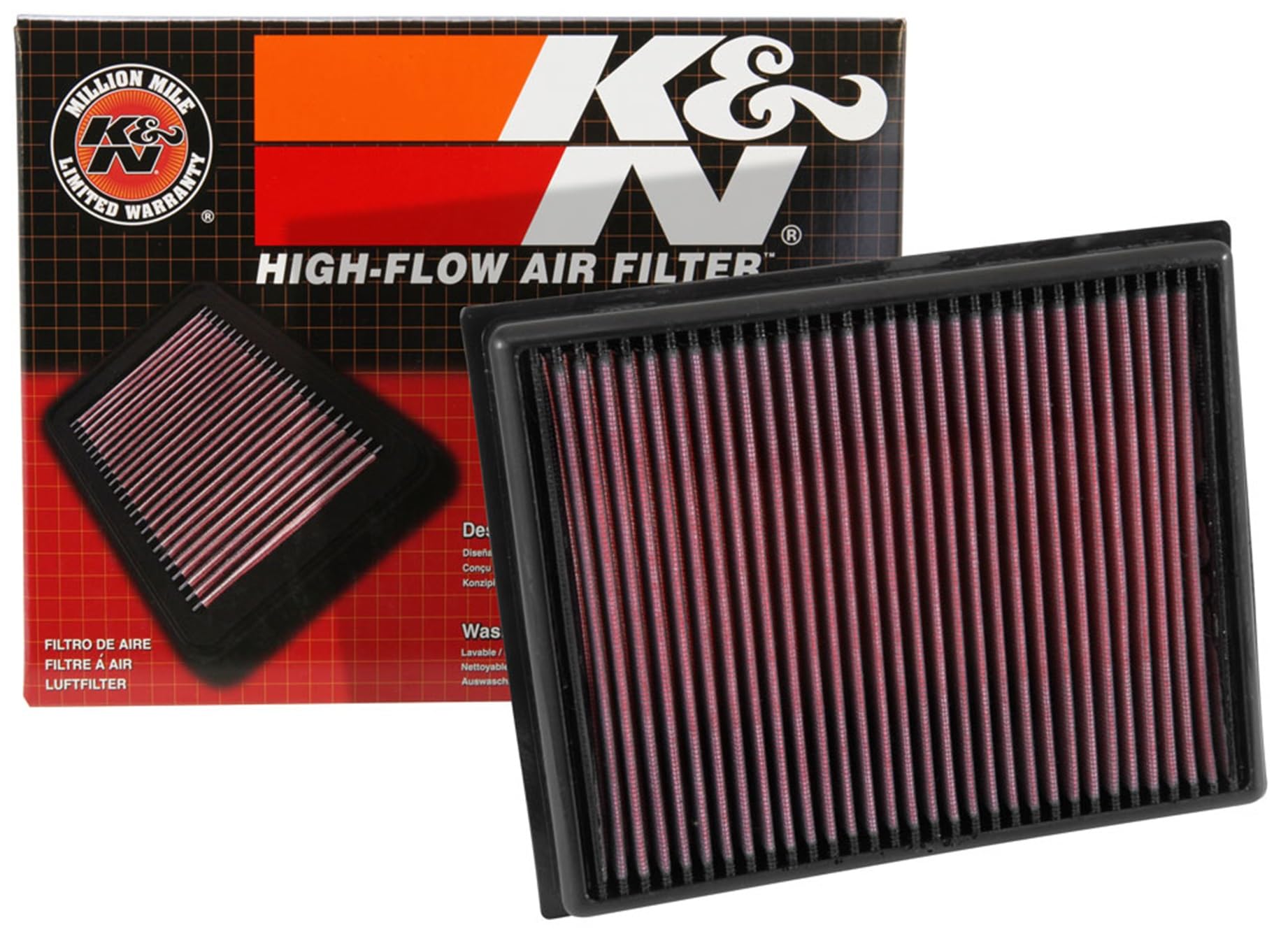 K&N Air Filter Engine: Reusable, Clean Every 75,000 Miles, Washable, Replacement Car Filter: Compatible with 1996-2017 RENAULT/FIAT (SAMSUNG SM5, Laguna III, Palio, Siena, Strada, Albea), 33-2793