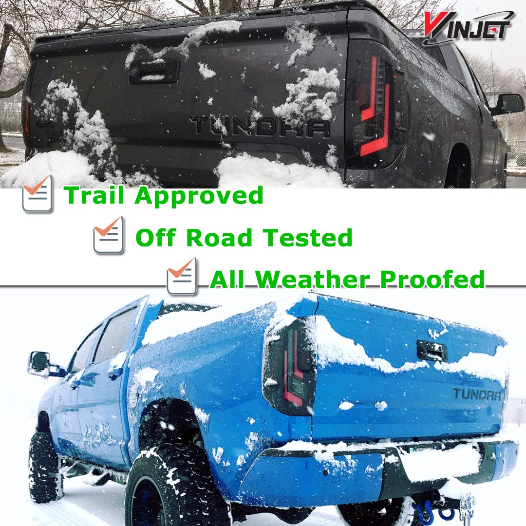 Off Road Series Winjet LED Taillights Assembly for [2014 2015 2016 2017 2018 2019 2020 Toyota Tundra] DRL LED Tail lights Rear Light Brake Lights Tail Lamps 1 Pair
