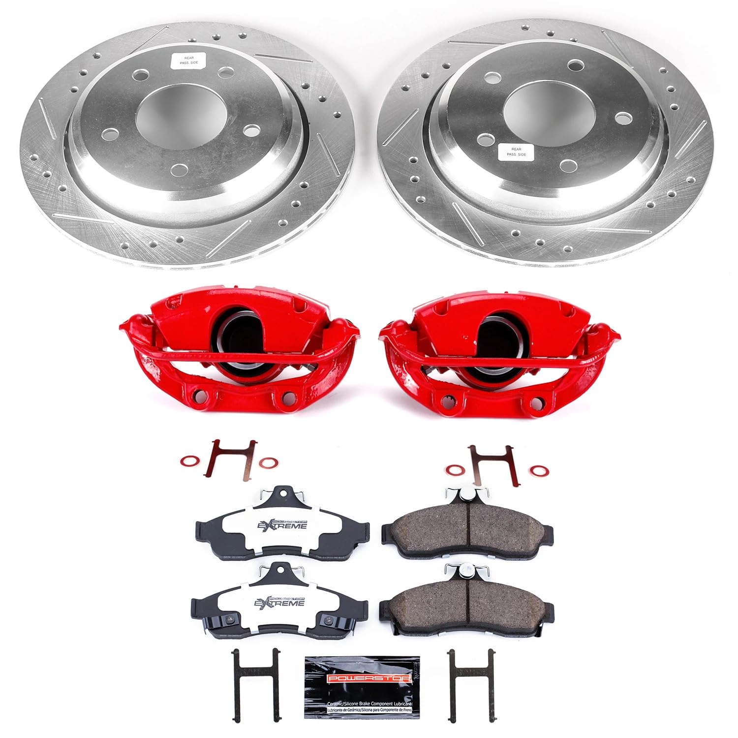 Power Stop Rear KC5064-26 Z26 Street Warrior Brake Kit Chevrolet For Chevrolet Caprice 1994-1996, Chevrolet Impala 1994-1996 [Model Specific]