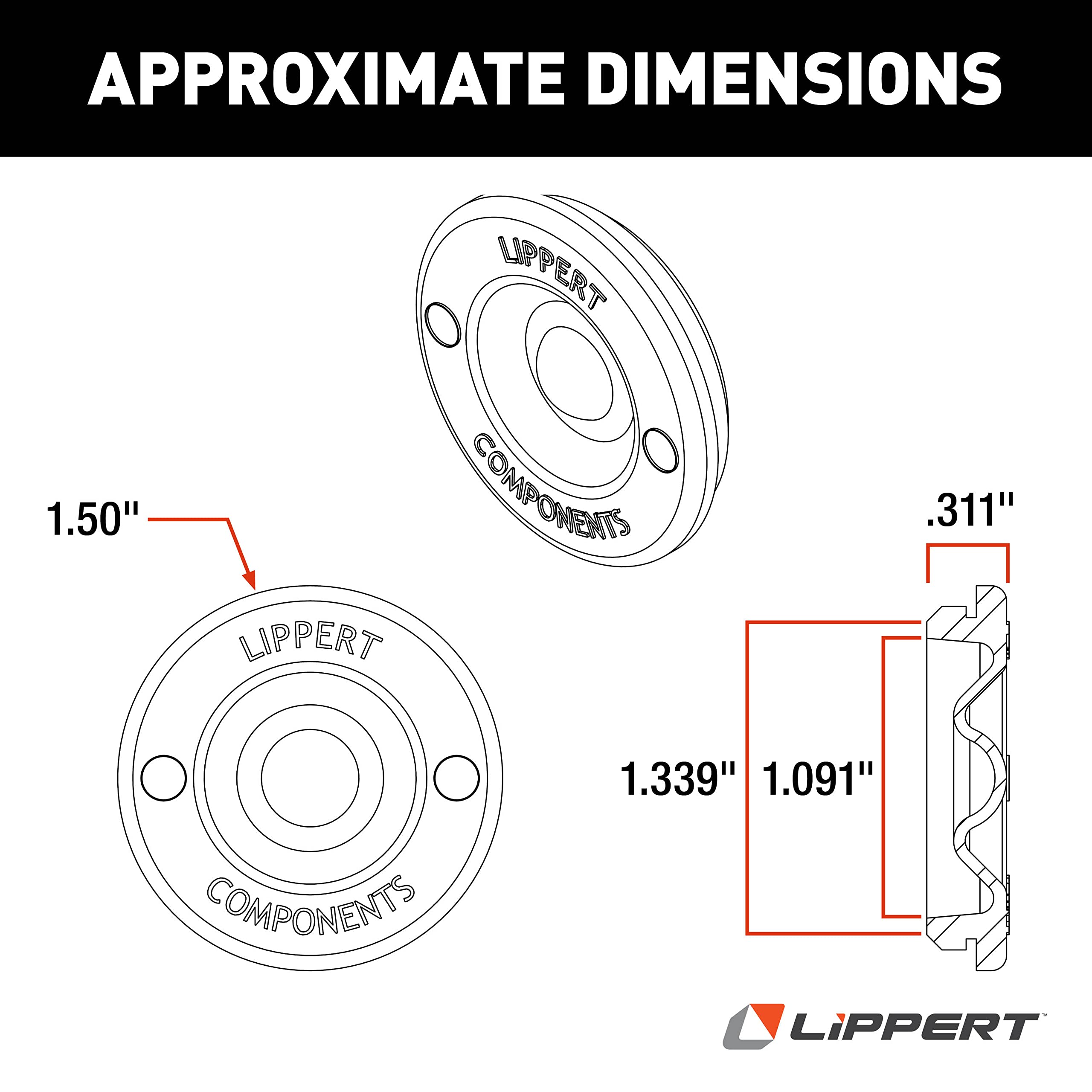Universal Rubber Insert Lippert Components for Dust Caps - 2,000 to 8,000 lbs.