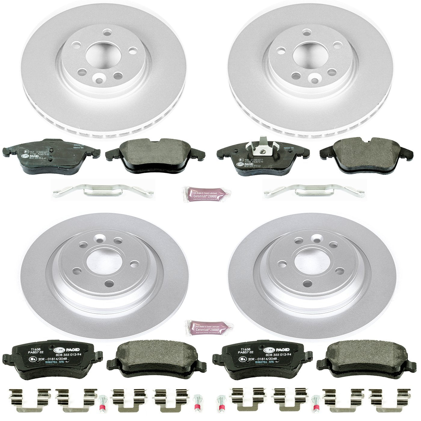 Power Stop ESK5611 Euro-Stop Front & Rear Brake Kit For Volvo S60 2011-2014, Volvo S80 2007-2014, Volvo V70 2008-2010 [Model Specific]
