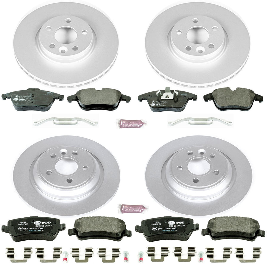 Power Stop ESK5611 Euro-Stop Front & Rear Brake Kit For Volvo S60 2011-2014, Volvo S80 2007-2014, Volvo V70 2008-2010 [Model Specific]