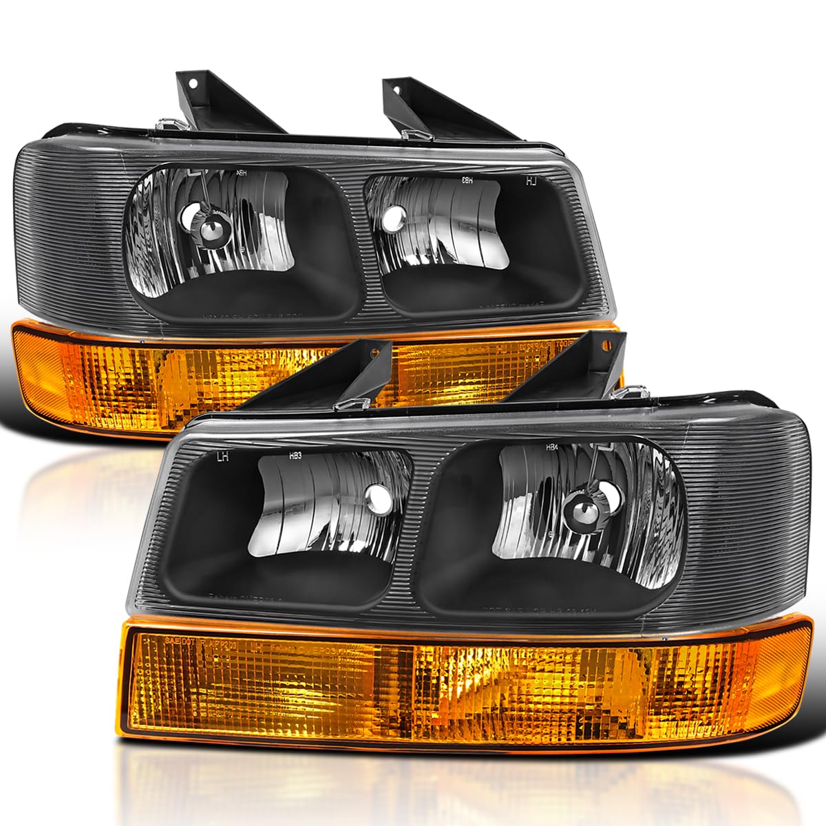 Black Headlights SPEC-D TUNING Compatible with 2003-2023 Chevy Express, GMC Savana