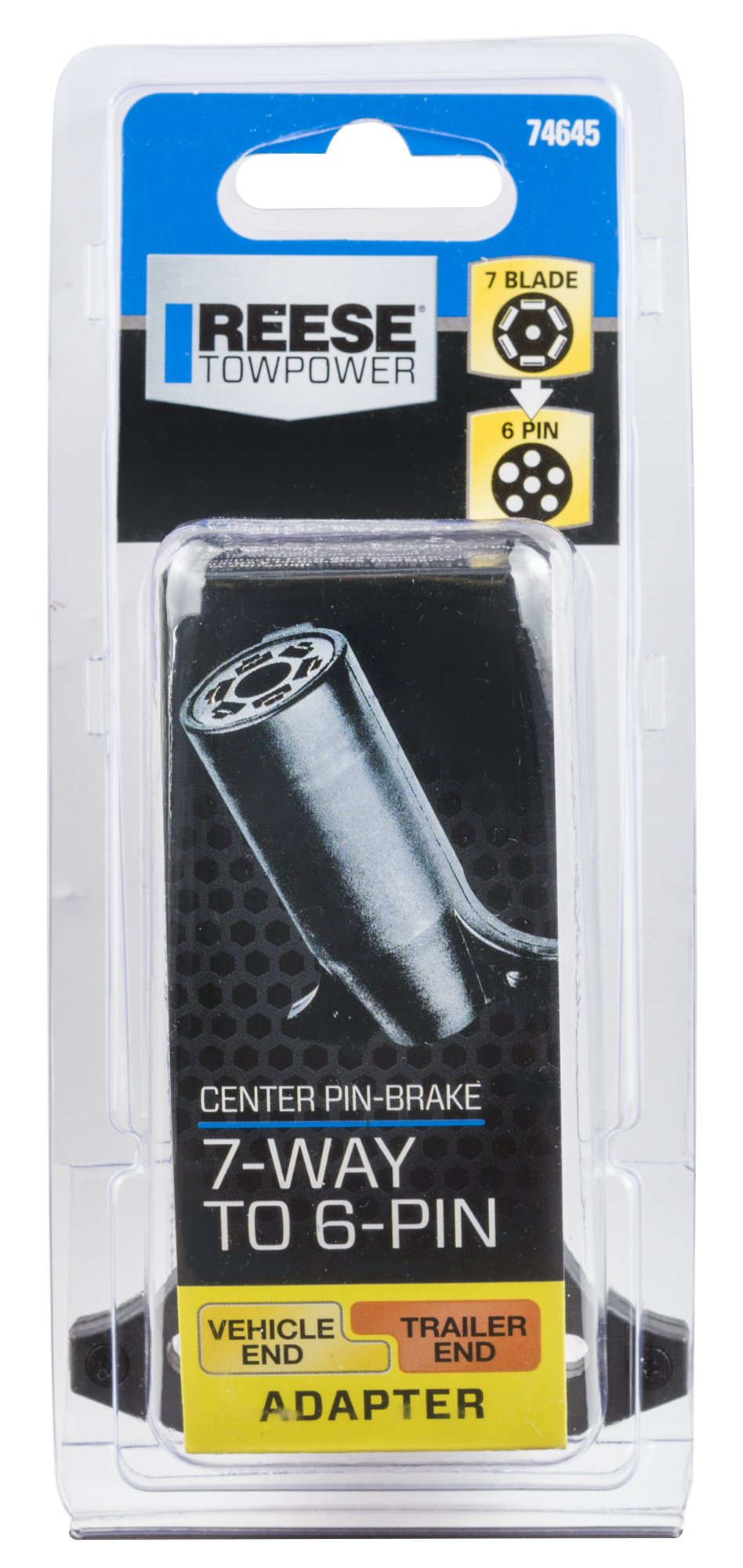 74645 Reese Towpower 7-way to 6-way Adapter, Black