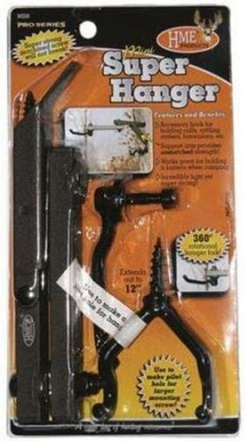 Mini Super HME 360 Rotating Durable Superior Tree Stand Bow Hanger w/Accessory Hook & Dual-Prong Accessory Hook