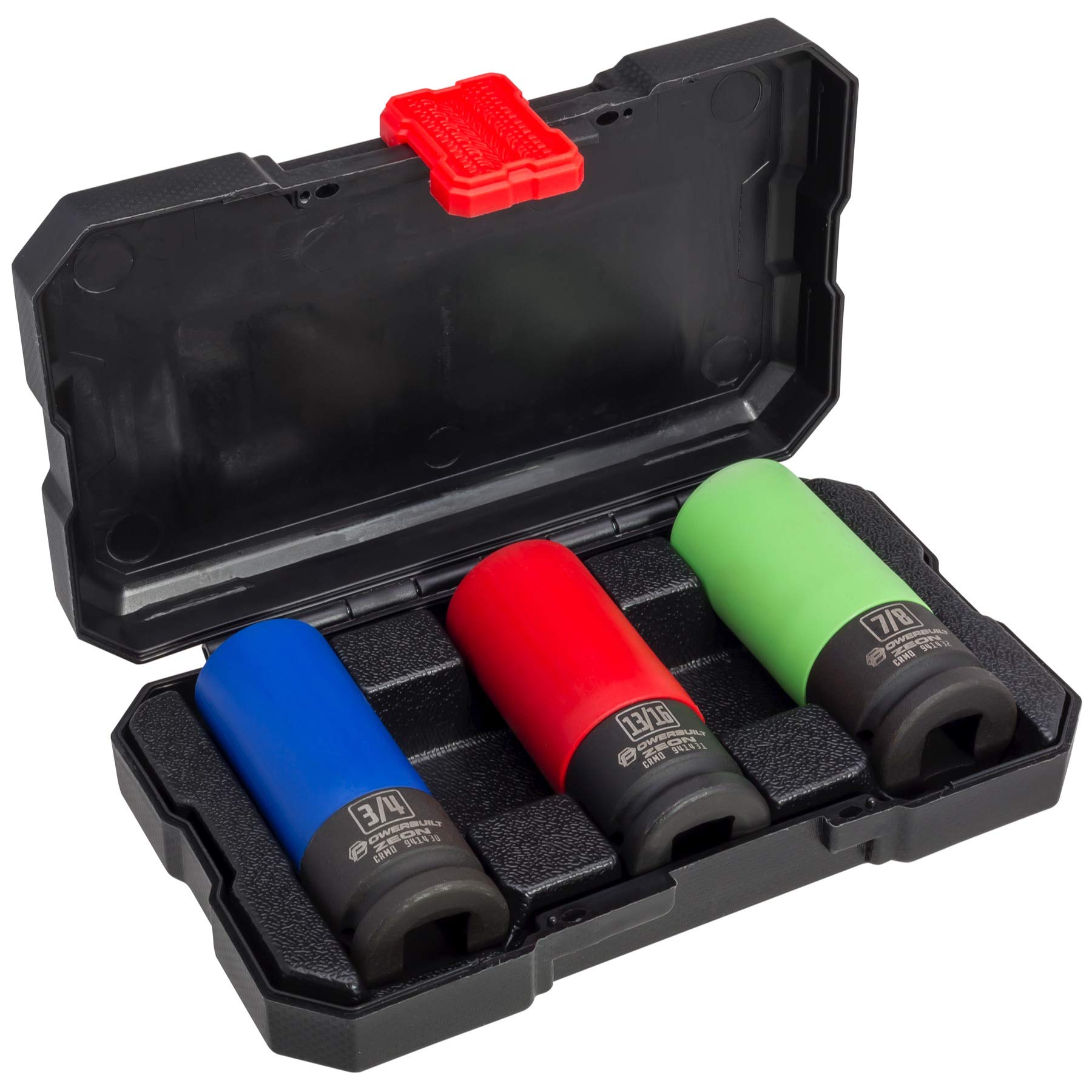 3 Pc. SAE Zeon Wheel Socket Set - Powerbuilt, Hand Tools, Sockets - Impact, Deep, Sockets - 1/2" Drive (941436)