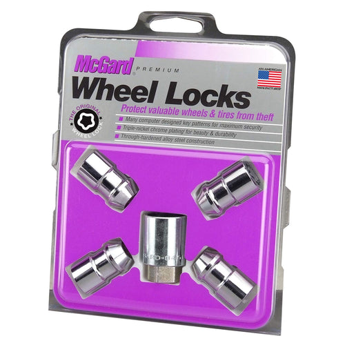 Chrome Cone Seat Wheel Locks McGard 24131 (1/2" - 20 RH - LH Thread Size), 4 Locks / 1 Key