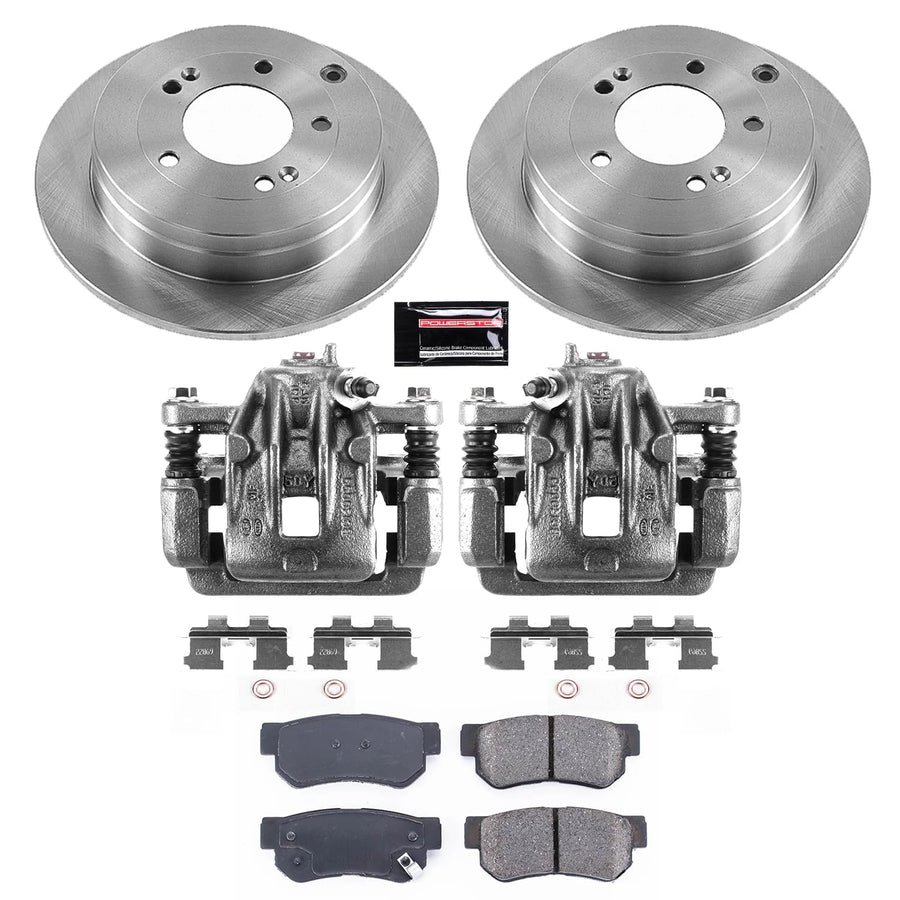 Power Stop KCOE5209 Rear Caliper Brake Kit- Brake Rotors, Ceramic Brake Pads and Brake Calipers For Hyundai Azera 2006-2009 [Model Specific]