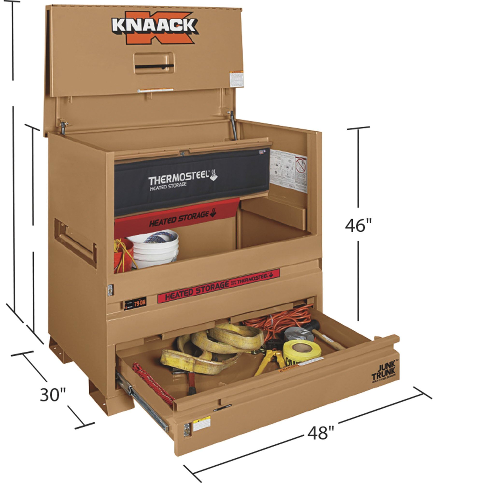 79-DH KNAACK Piano-Style Jobsite Box,49 in,Tan