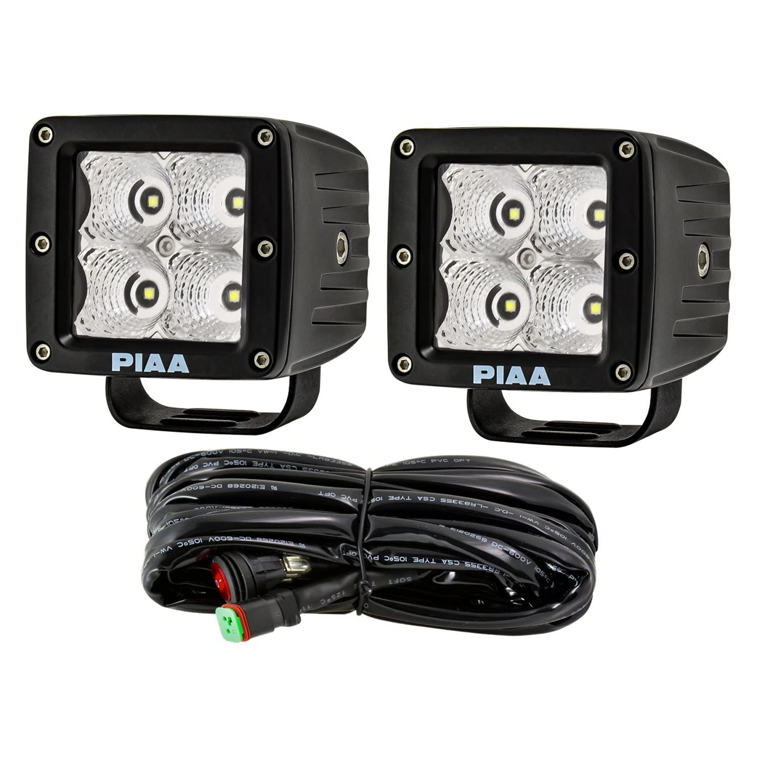 QUAD CUBE PIAA 26-06303 LED LIGHT KIT, FLOOD BEAM Black 3"