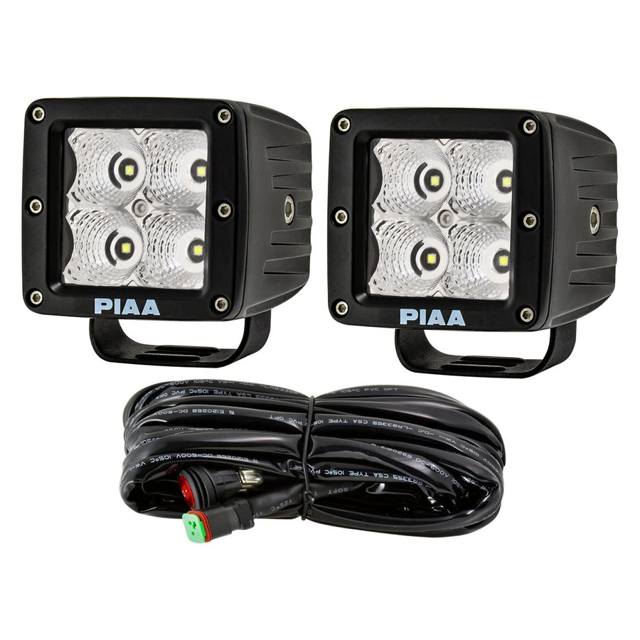 QUAD CUBE PIAA 26-06303 LED LIGHT KIT, FLOOD BEAM Black 3"