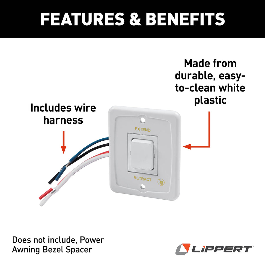 Power Awning Switch Kit Solera Replacement for 5th Wheel RVs, Travel Trailers and Motorhomes