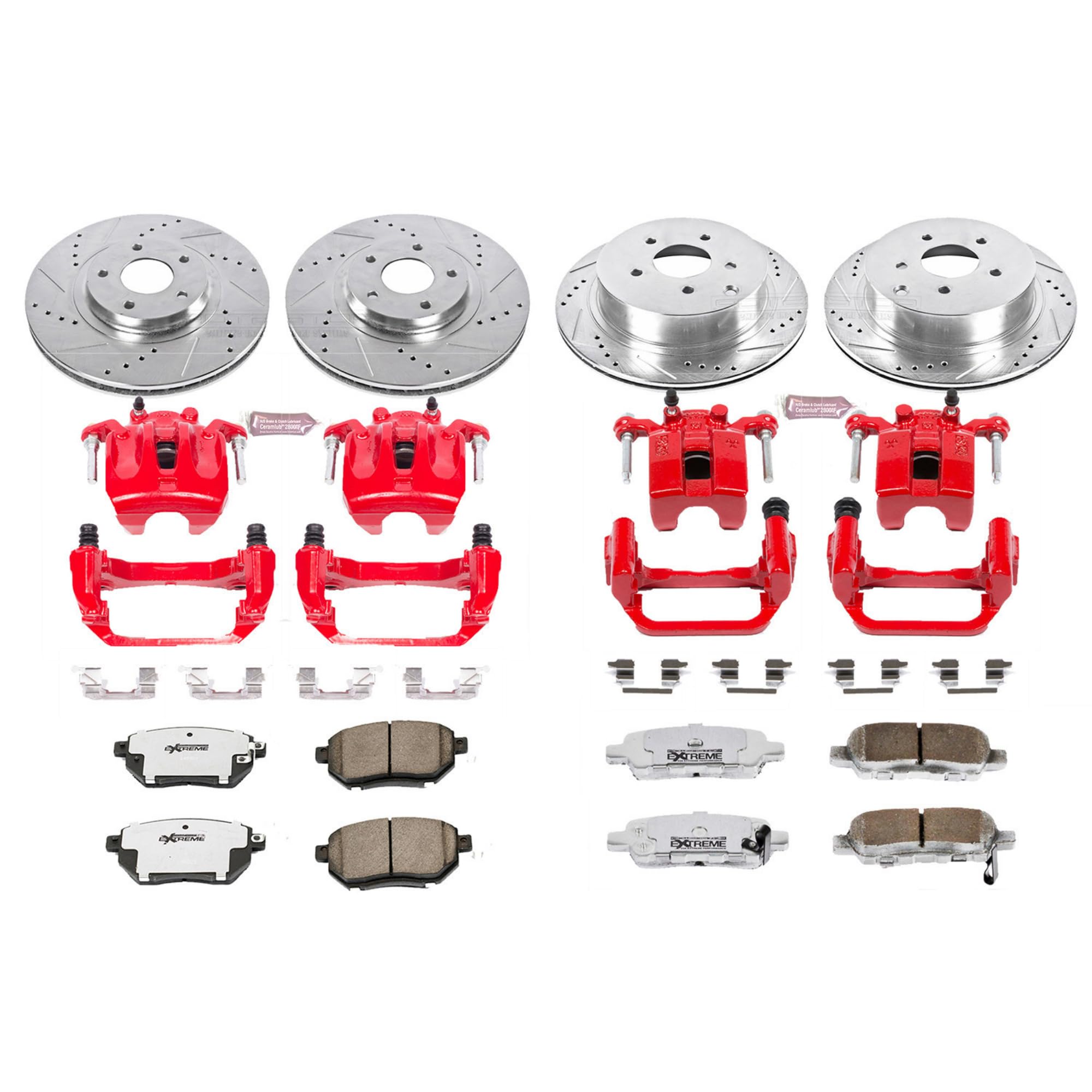 Power Stop Z26 KC2767-26 Front & Rear Street Warrior Brake Kit Nissan For Nissan Murano 2003-2005 [Model Specific]