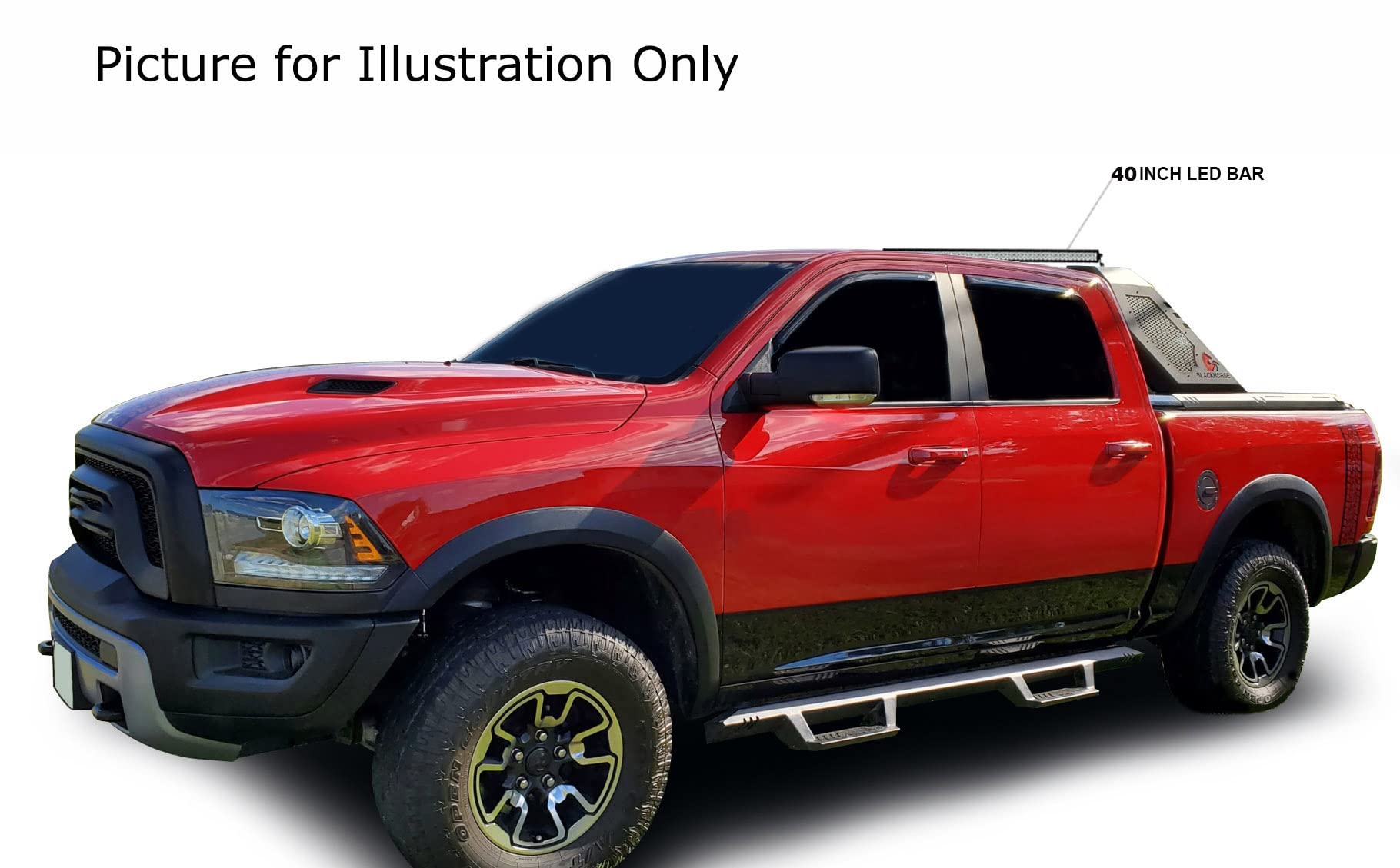 Vigor Black Horse Roll Bar Modular W/40 LED Light Bar Compatible with 07-25 Silverado 1500|Sierra 1500|09-10 Ram 1500|11-25 Ram 1500|09-22 F-150|07-25 Tundra-VIRB02B-KIT