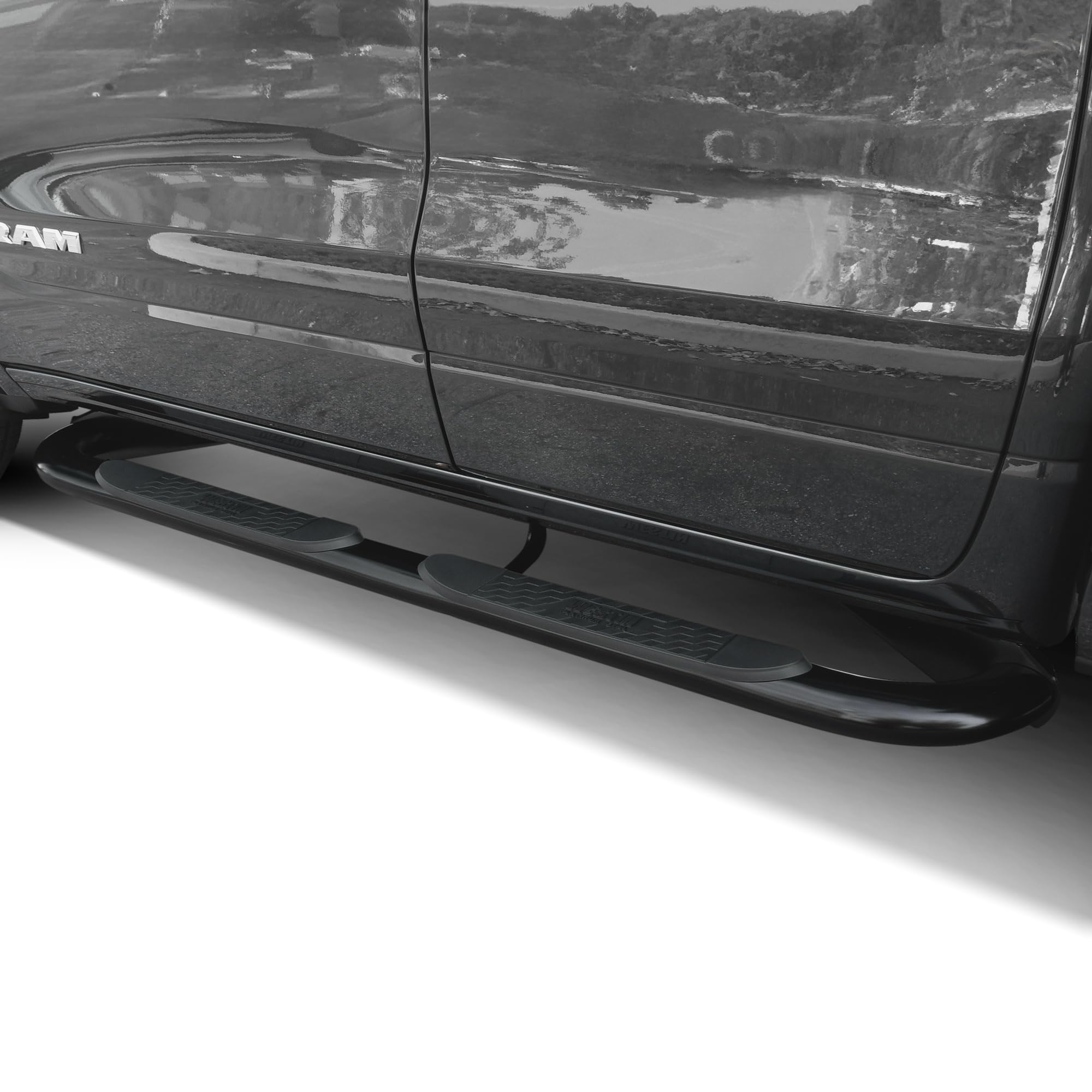 Platinum 4 Oval Nerf Step Bars Westin 21-4085 fits 2019-2023 Ram 1500 Crew Cab (Excl. Ram 1500 Classic) Black 1 Pair